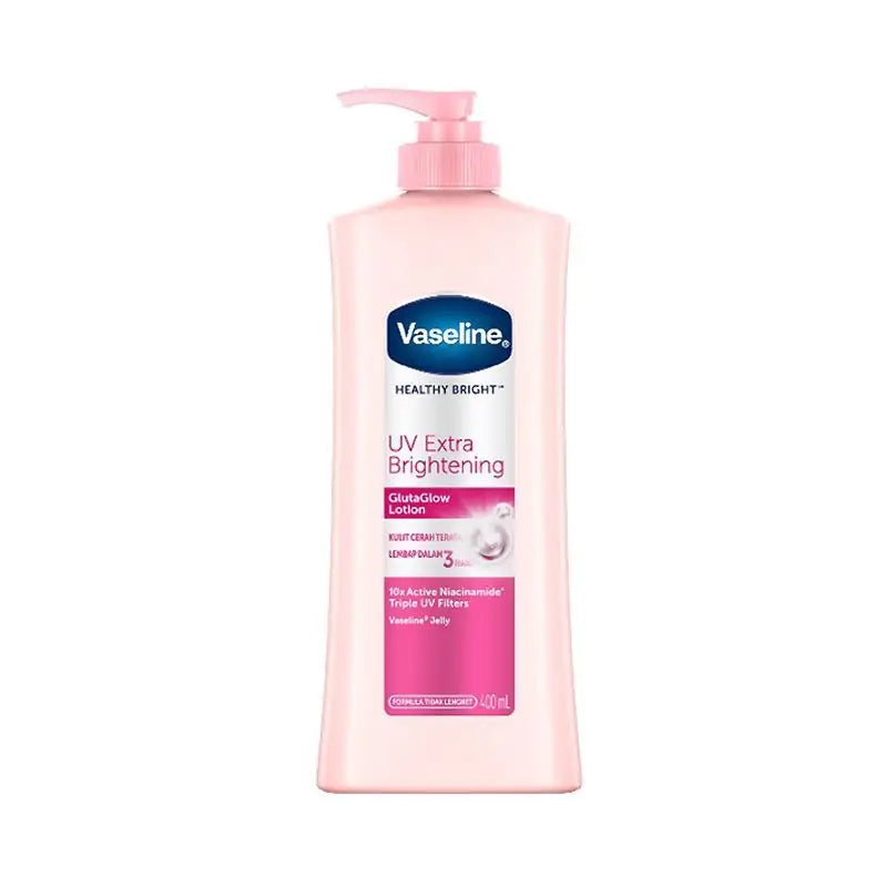 Vaseline UV Extra Brightening Body Lotion with GLUTA-HYA Vitamin B3 & Cocoa Body Oil for Skin Moisturizing Oasis Select 3X Lotion 400ml