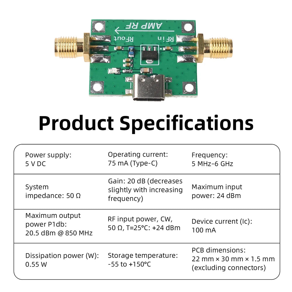 SBB5089 Original Chip RF Amplifier 5MHz-6GHz Broadband 20dB Gain 5V for Radio Communication RF Testing and Signal Transmission Oasis Select