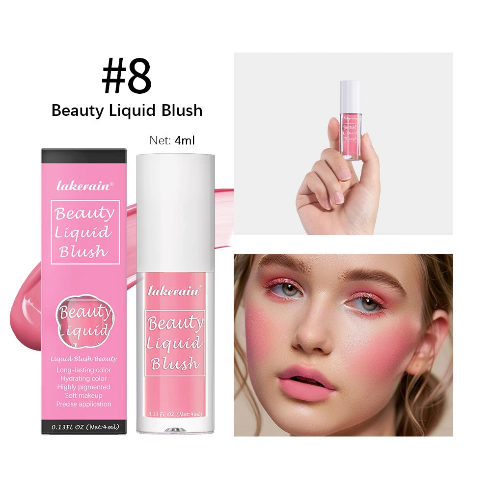 Beauty Liquid Blush Lipstick Blush Eyes Cheek Blusher Waterproof Mositure Face Contour Shadow Liquid Lip Gloss Plump Makeup Oasis Select Color 8