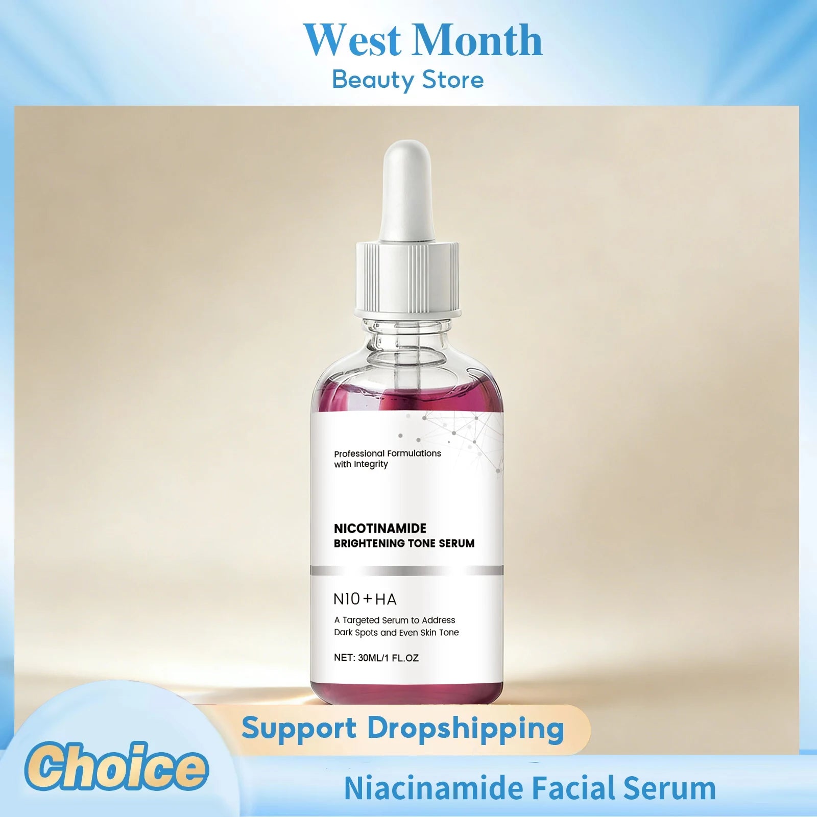 Niacinamide Facial Serum Brightening Firming Hydrating Improve Dullness Smoothing Rejuvenation Shrink Pores Glowing Facial Serum Oasis Select