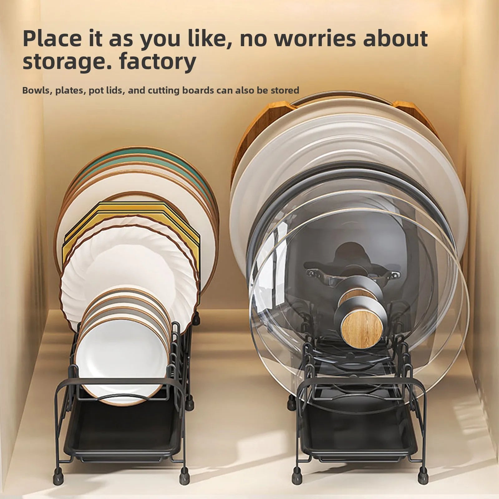 Retractable Dish Storage Rack Kitchen Pot Lid Rack Single Layer Drain Rack Bowl Dish Drain Shelf in Cabinet Oasis Select
