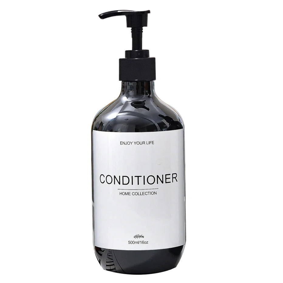 500ml Refillable Shampoo & Body Wash Pump Dispenser Bottle Soap Dispenser Bottle Oasis Select A-black-conditioner 500ml