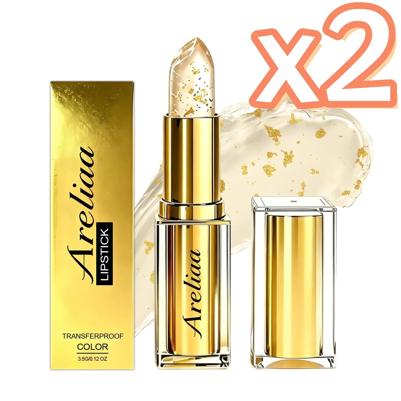 Gold Foil pH Color Changing Lip Balm | Moisturizing Lip Gloss Color Changing Lip Balm Oasis Select 1pc Boxed x 2