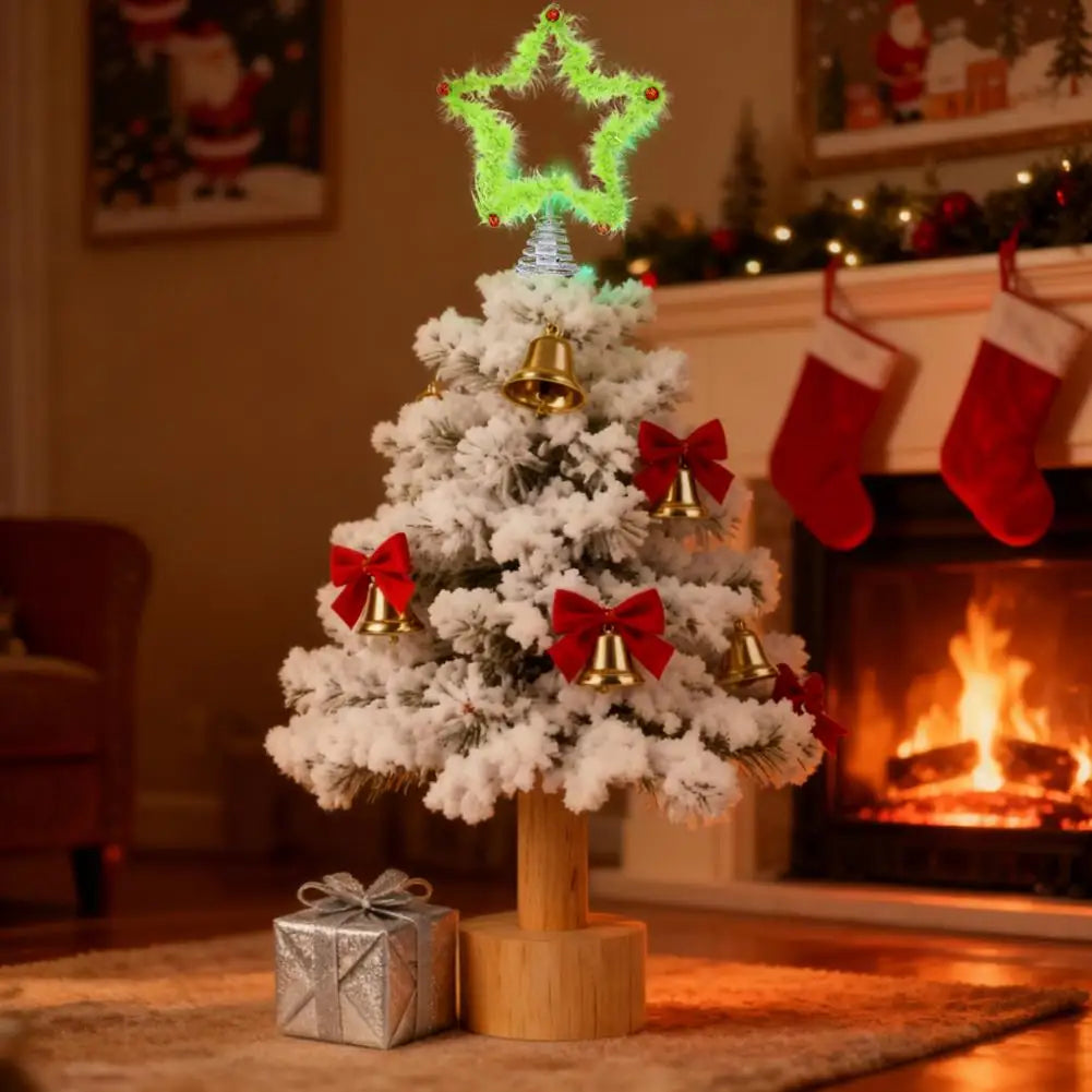 Christmas Fuzzy Grinch Star Tree Topper Iron Green Plush Holiday Festive Creative Home Party Decor Ornament Oasis Select