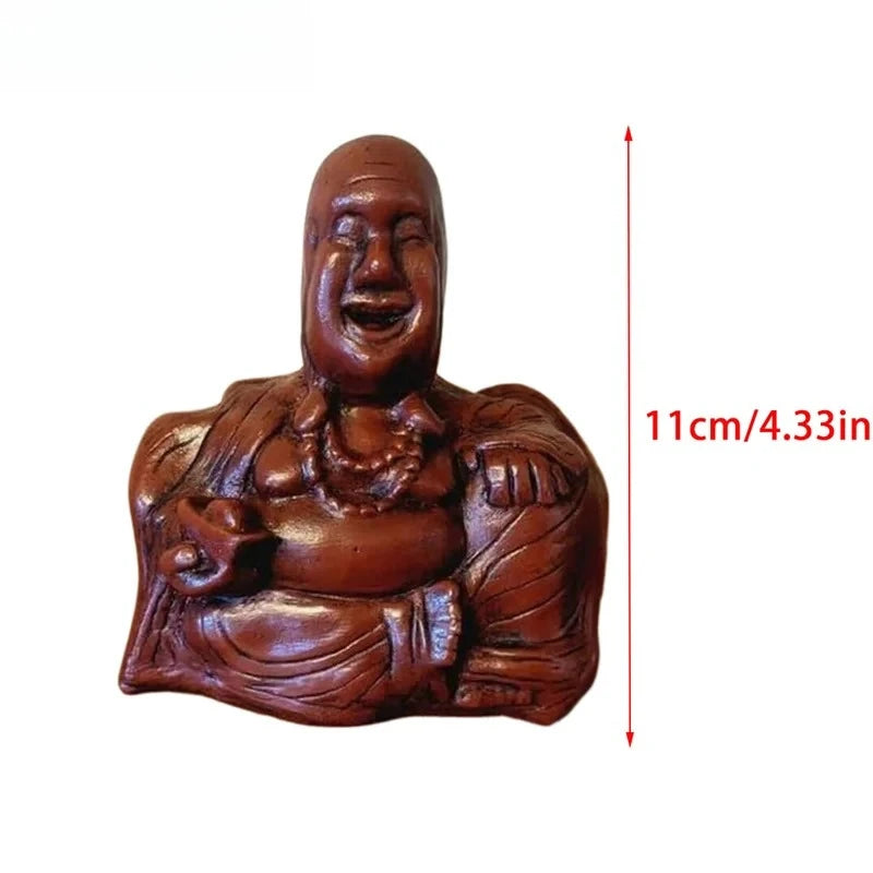 1Pcs Middle Finger Laughing Buddha Statue Resin Ornament Buddha Flip Statue Unexpected Backside Funny Joke Prank Gag Gifts Oasis Select 1pcs