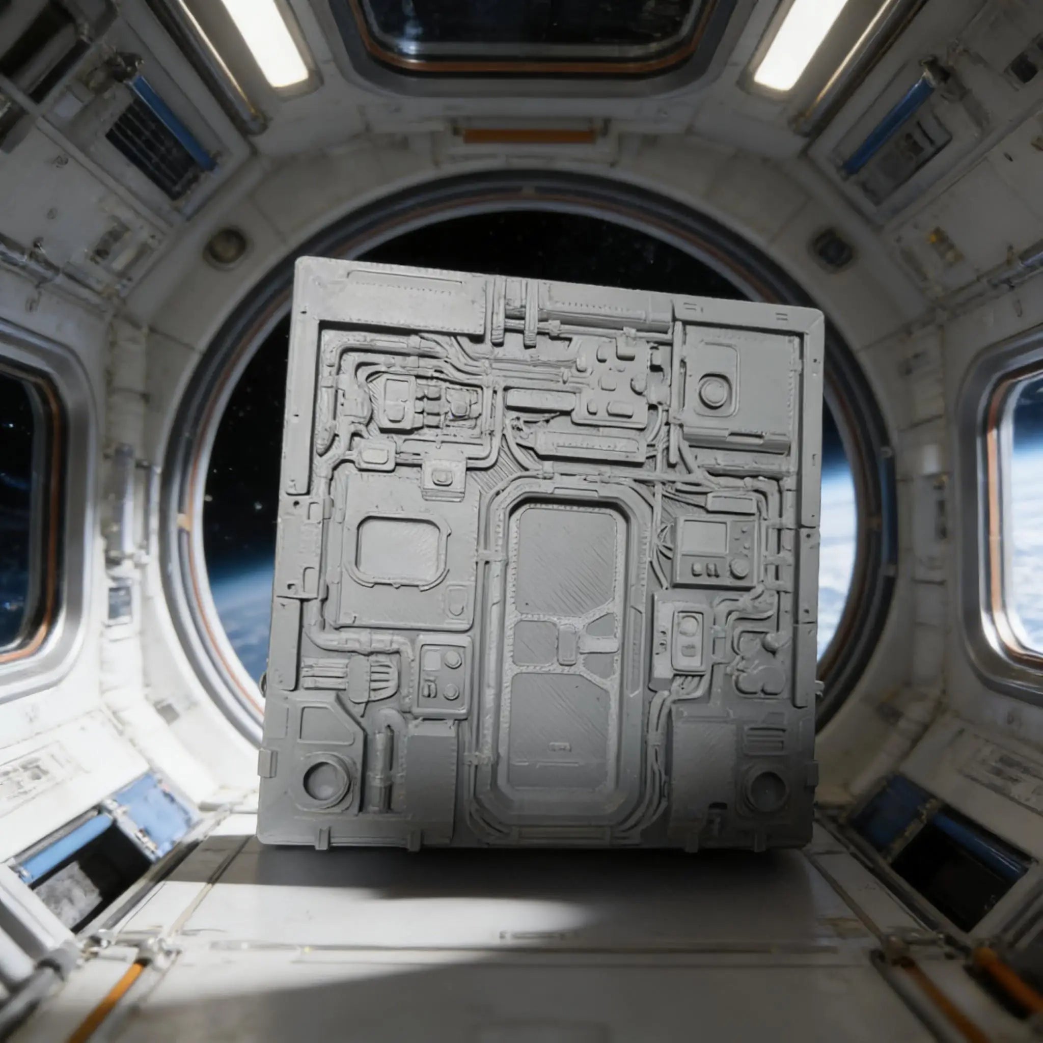Sci-Fi Spaceship Interior Wall Tile - Industrial Futuristic Station Panel, Cyberpunk Terrain Base for Miniature Scenery Oasis Select