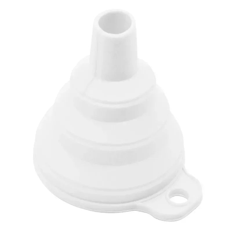 Silicone Collapsible Foldable Funnel Household Kitchen Cooking Tools Portable Wine Mini Portable Oil Pot Funnel Oasis Select white1pc