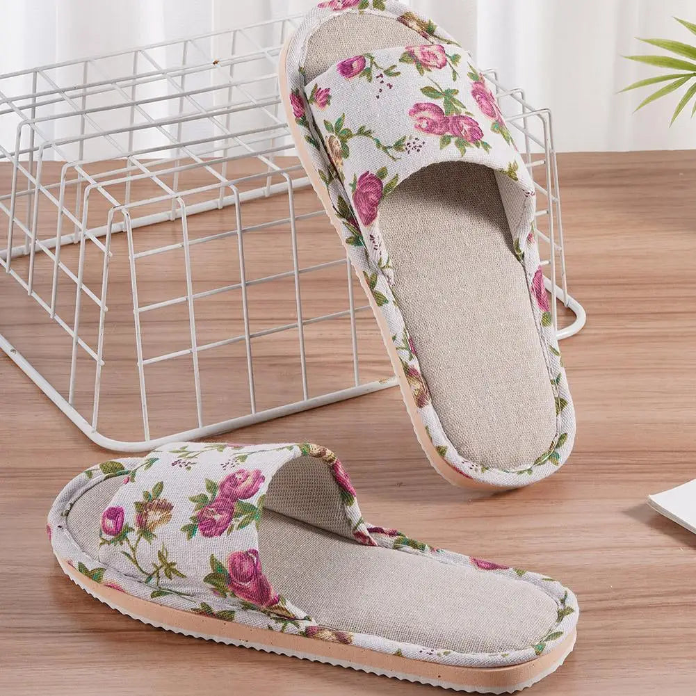 Fashion Floral Slippers Women Casual Comfortable Indoor Home Flat Shoes Anti Slip Sandals Spring Autumn September Essential Oasis Select