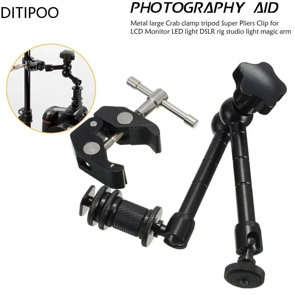 11 Inch Metal Adjustable Articulating Magic Arm Super Clamp for Flash LCD Monitor LED Video Light SLR DSLR Camera Accessories Oasis Select