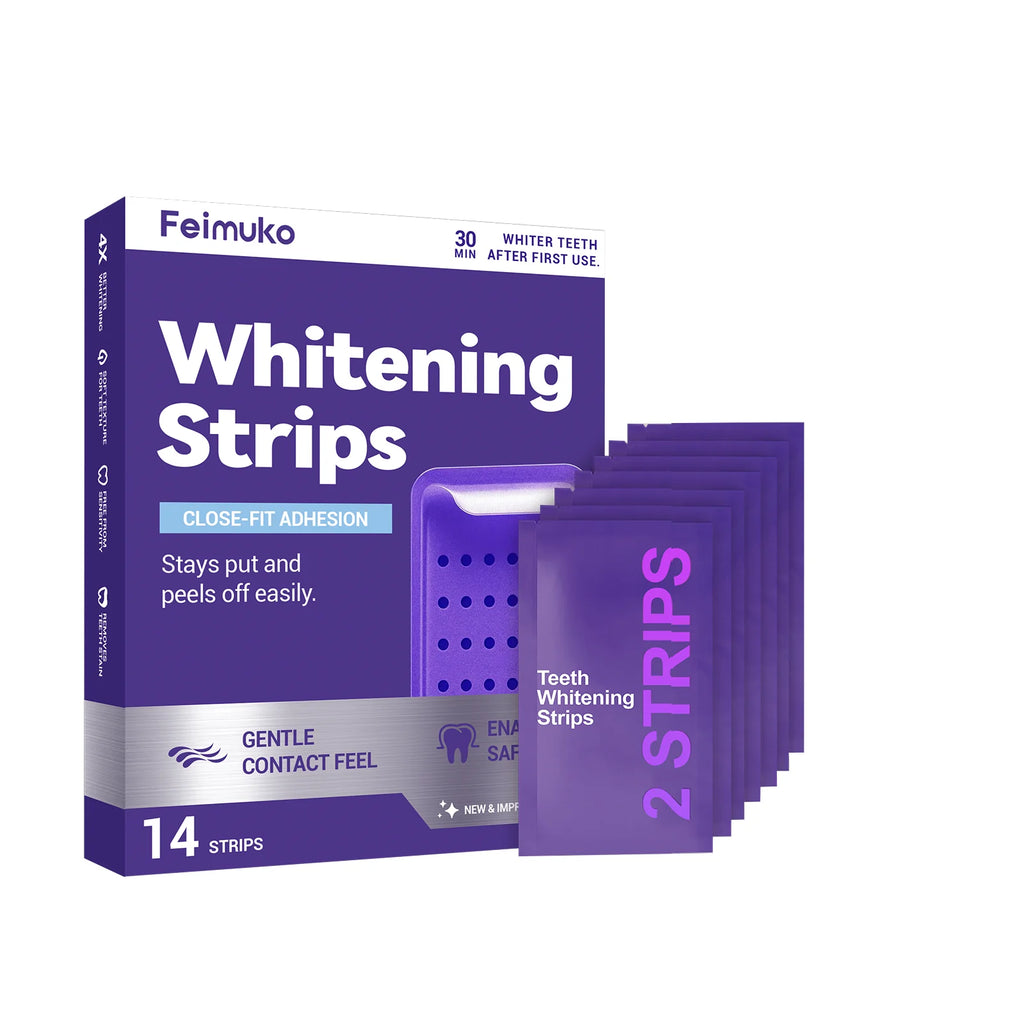 Purple Teeth Whitening Strips Brighteni Tooth Improve Dental Yellowing Bright Smile Cleaning Oral Hygiene Teeth Bleaching Strip Oasis Select 14 Strips boxed