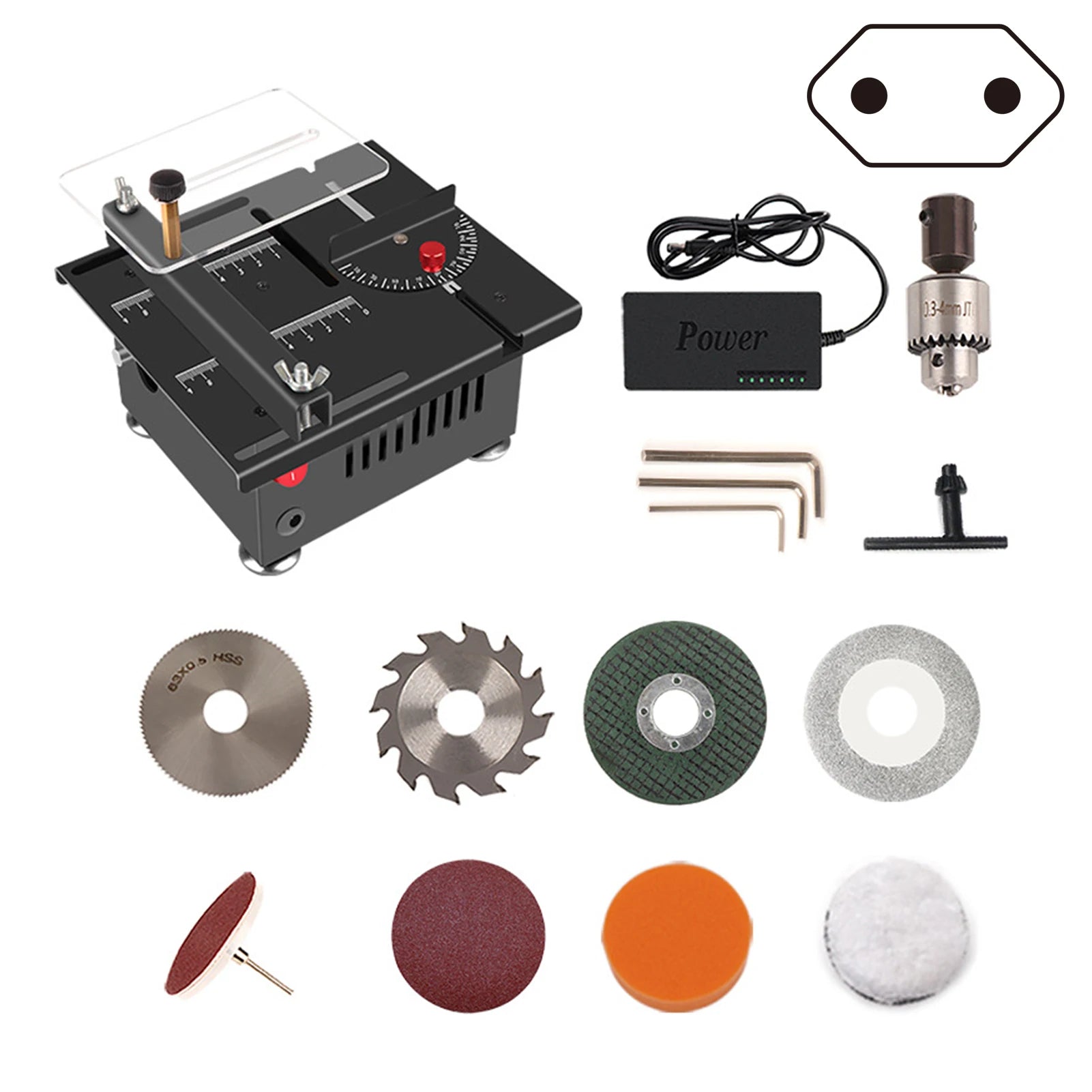 Mini Electric Table Saw 100W | 0–90° Adjustable DIY Cutter
