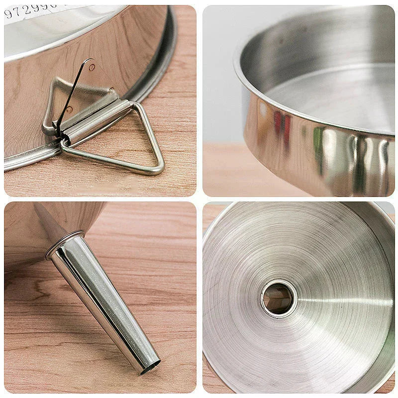 Wide Mouth Metal Funnel Kitchen Accessory for Canning Oil Wine Beer Pouring into Bar Flask Oasis Select
