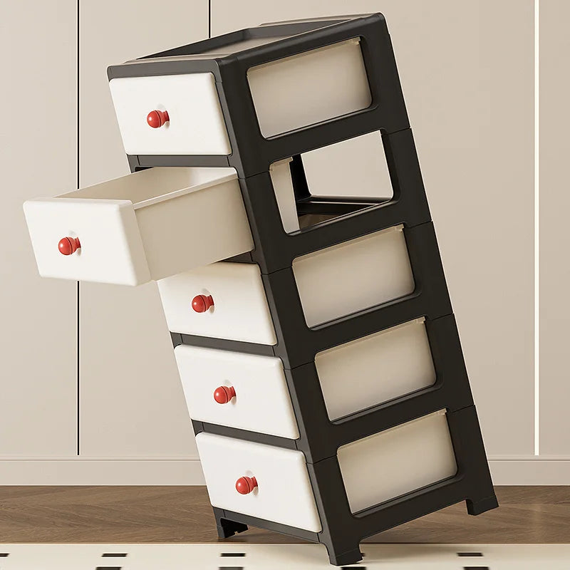 13.8 Inch Drawer Storage Cabinet,3-6 Tier with Bottom Wheels,Large Capacity Multi-Color Combos for Clothes/Snacks/Toys Oasis Select