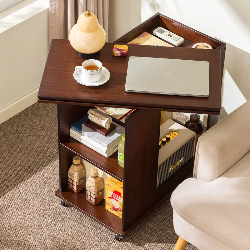 Nordic style solid wood folding movable coffee table side table rectangular chess table small apartment dining table Oasis Select