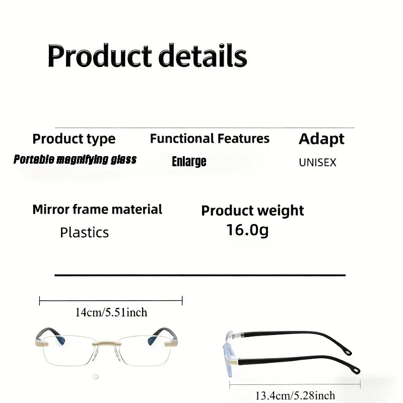 3PCS Frameless Portable Reading Glasses Set, Suitable for Reading and Computer Use - for Reading, Sewing Oasis Select