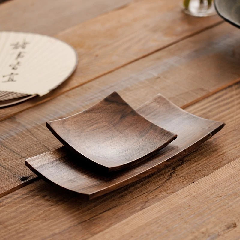 Chinese North American Walnut Dry Fruit Plate Nut Candy Dish Tea Table Zen Tea Coaster Fruit Pastry Dessert Plate Oasis Select