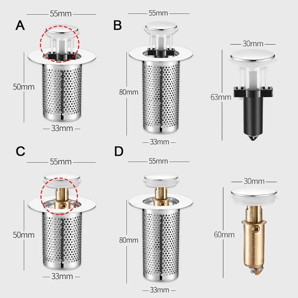 Useful Anti-clog Floor Drain Filter Mesh Stainless Steel Hair Trap Pop Up Drain Filter Shower Leak Net Bathroom Accessory Oasis Select