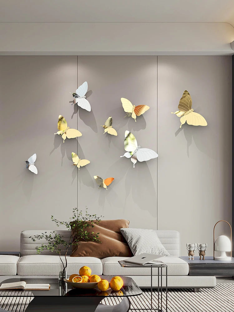 TV Background Wall Sofa Decoration Room Wall Decoration Butterfly Wall Creative Decoration Pendant Decor Aesthetic Oasis Select