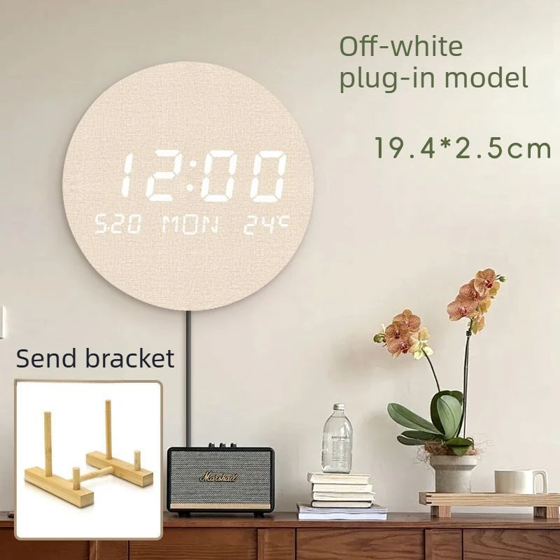 Silent Wall Clock Non-Ticking Home Decor Clock Modern Simple Digital Clock for Living Room Bedroom Wall Clocks Oasis Select plug in 3