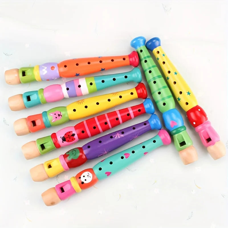 Wooden cartoon flute suitable for beginners -6-hole harmonica, perfect Christmas gift for music enthusiasts, modern style Oasis Select