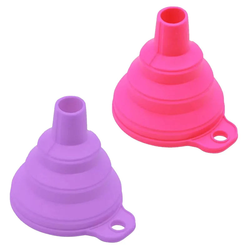 1/2pcs Foldable Funnel Silicone Foldable Portable Funnel For Fuel Funnel Beer Oil Kitchen Accessories Tools Free Delivery Oasis Select Mix-2pcs-small 2
