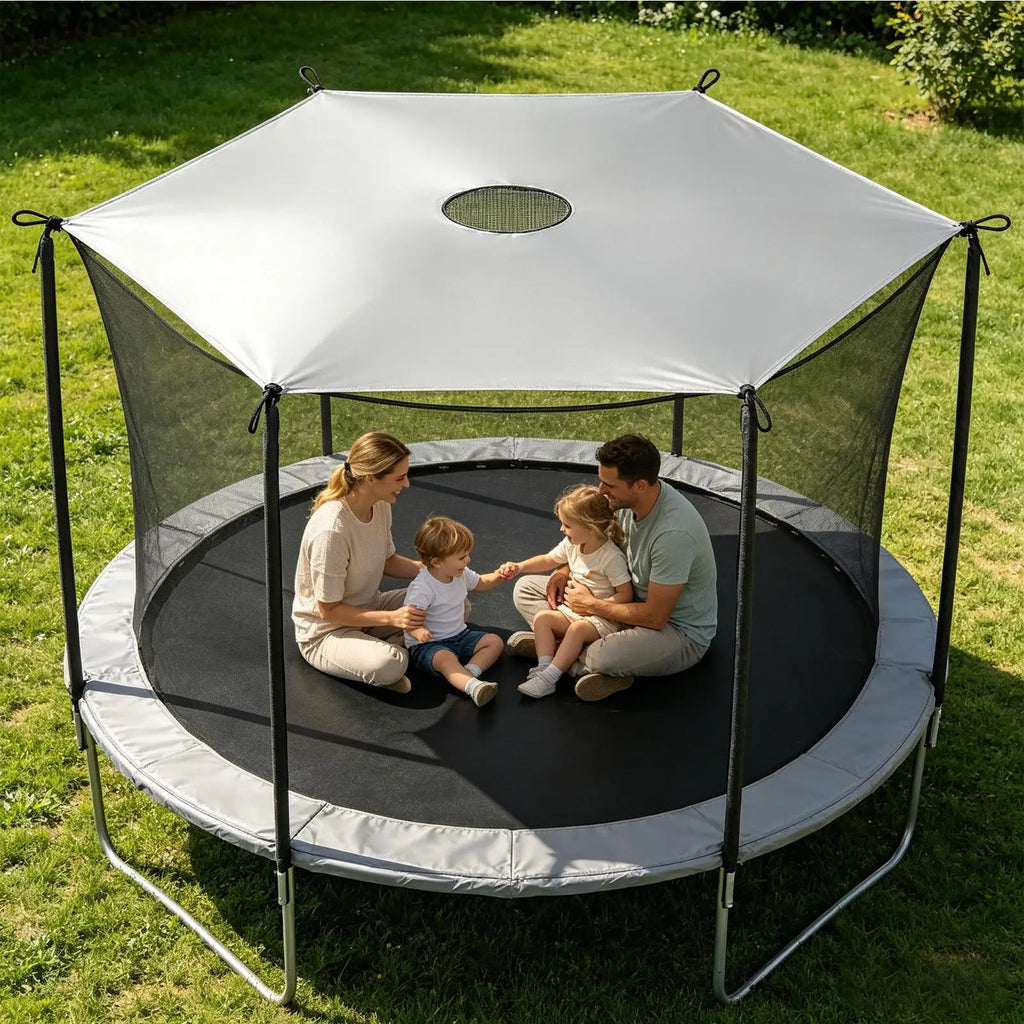 Trampoline Sun Shade Waterproof Heavy Duty Sunblock Cloth Sun Protection Trampoline Tarp for Outdoor Kids Backyard Porch Lawn Oasis Select