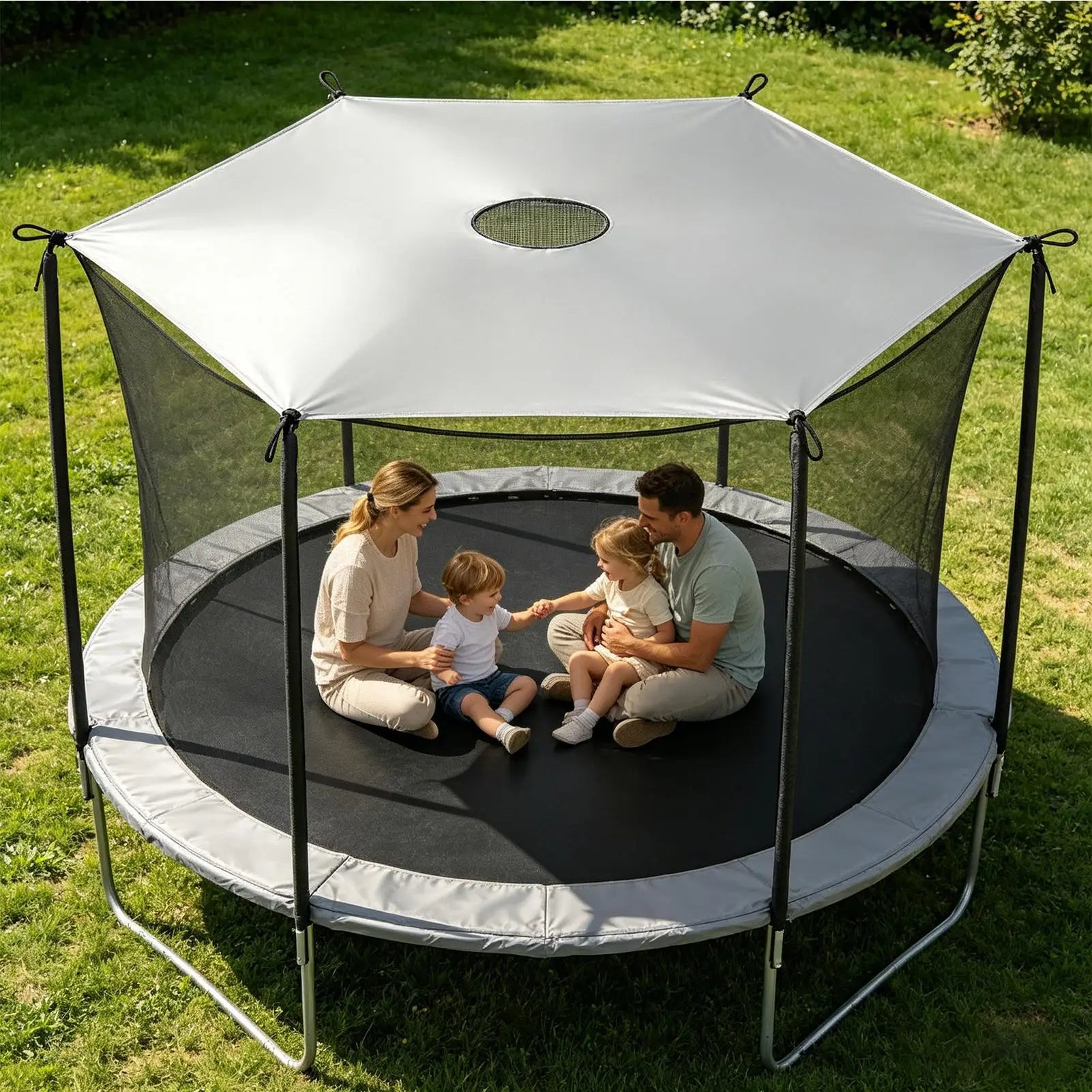 Trampoline Sun Shade Waterproof Heavy Duty Sunblock Cloth Sun Protection Trampoline Tarp for Outdoor Kids Backyard Porch Lawn Oasis Select