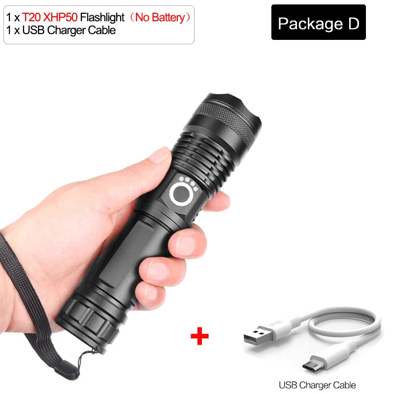 POCKETMAN XHP90.2 LED Tactical Flashlight 3800lm USB Rechargeable