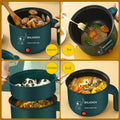 Mini Electric Cooker Non-Stick 1-2 Person Single/Dual Hot Pot Steamer Multifunctional Home Kitchen Appliance Oasis Select Single Layer EU