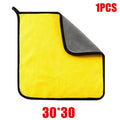 1/2/6pcs Microfiber Cleaning Towel Thicken Soft Drying Cloth Car Body Washing Towels Double Layer Clean Rags Car Accessories Oasis Select 30x30 1pc