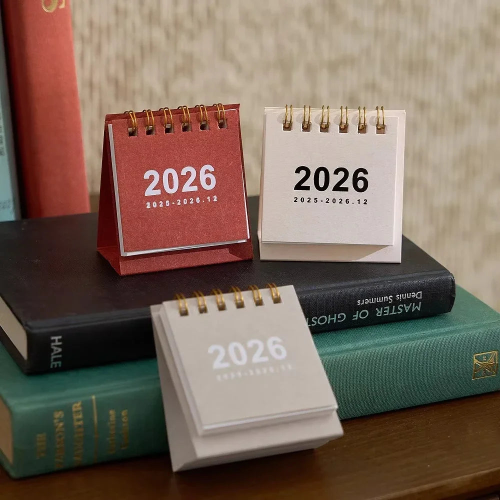 2026 Mini Desktop Calendar Creative Planning Desk Calendar for School, Dormitory, Room, Desktop Decoration, Office Stationery Oasis Select