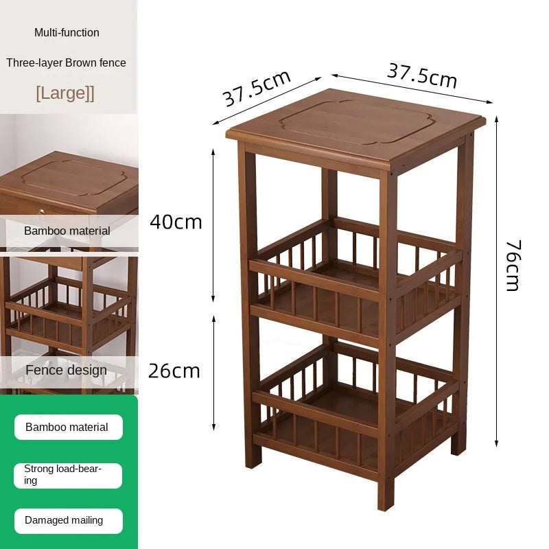 Simple and small bedside table, bedroom bedside cabinet, room storage rack, side table cabinet, bamboo solid wood special offer Oasis Select E1