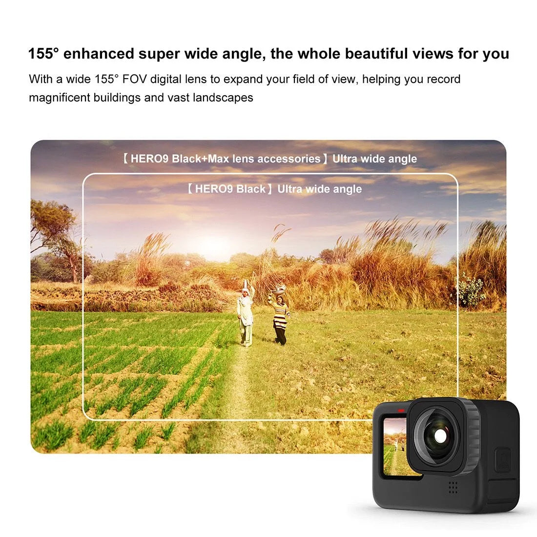 GoPro 12/11 Mini/10/9 155° Wide Angle Max Lens Mod | 5m Waterproof