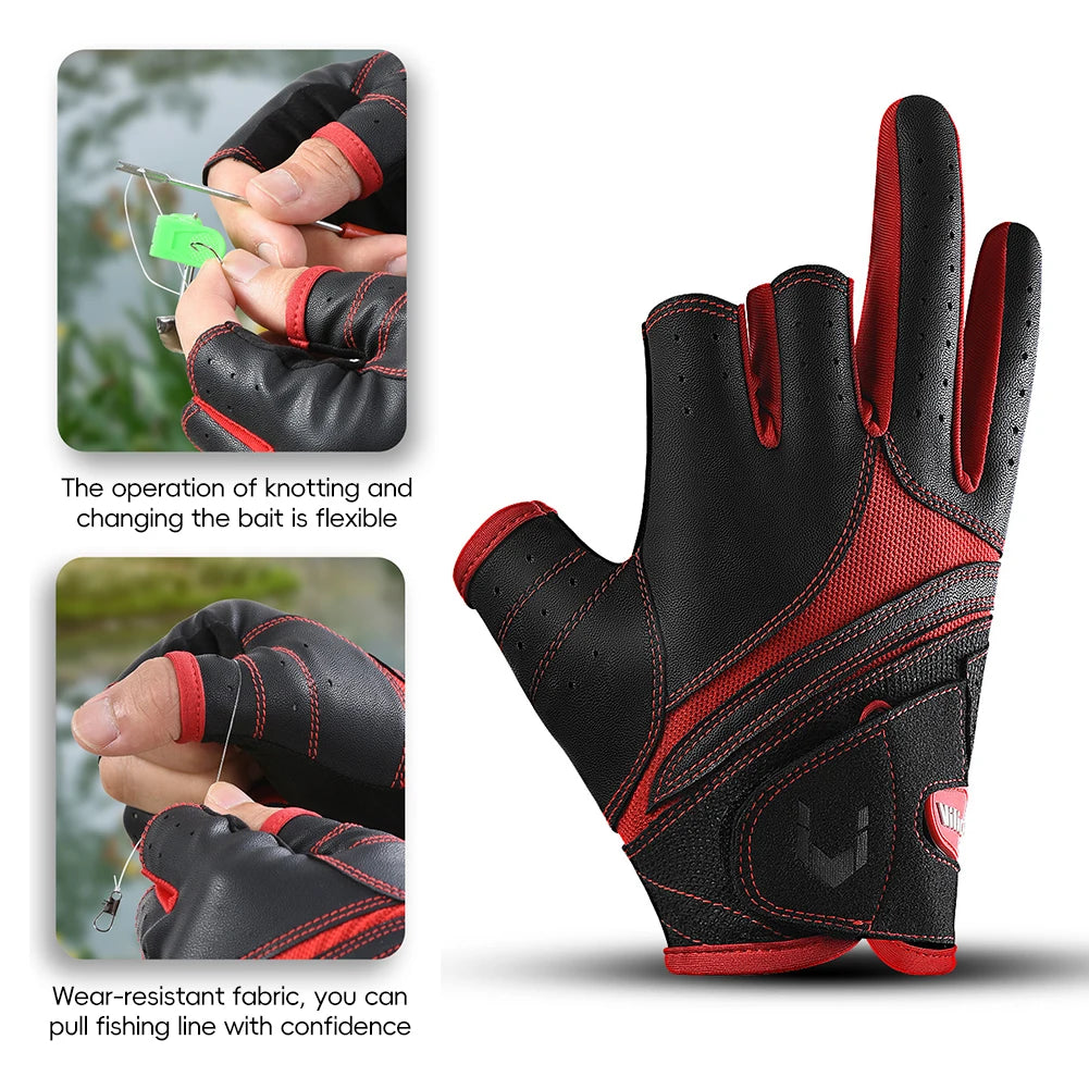 Half Finger Anti-Slip Sports Gloves | PU Leather 2-Piece Set