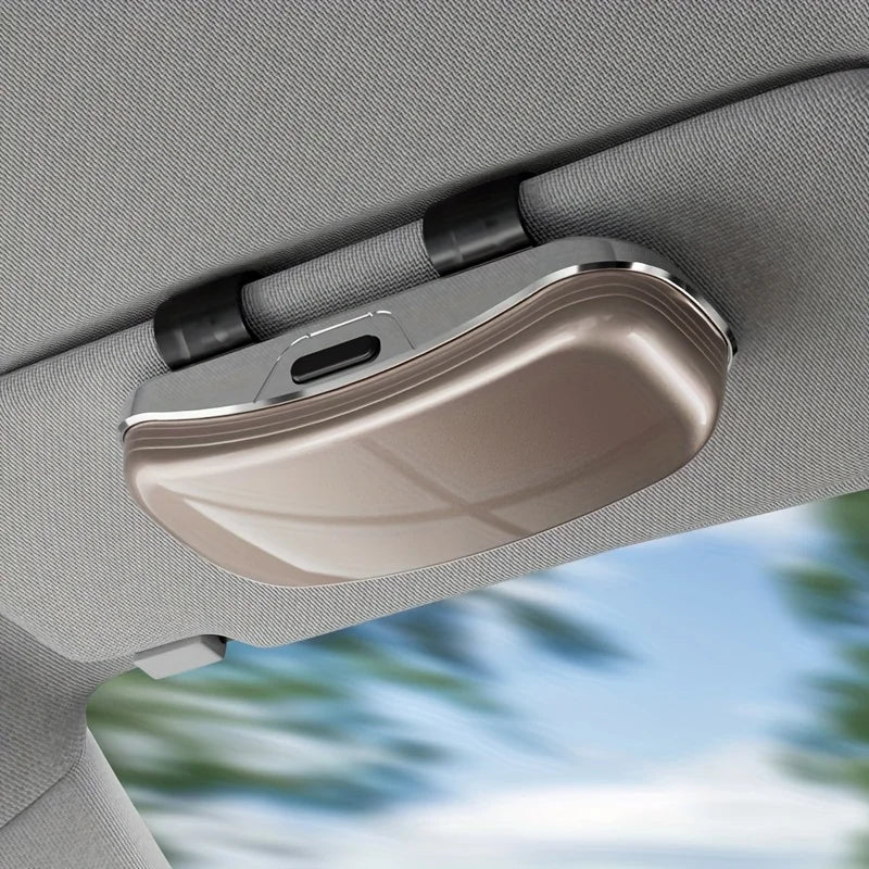 One-Touch Car Sun Visor Glasses Holder & Storage Case