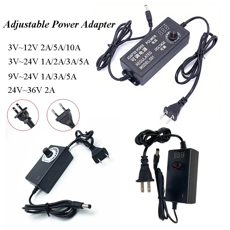 Power Supply Adjustable AC 220V 110V TO DC 3V 9V 12V 24V 1A 2A 3A 5A 10A Power Supply 3V 12V 24V With Jack Adapter Plug Female Oasis Select
