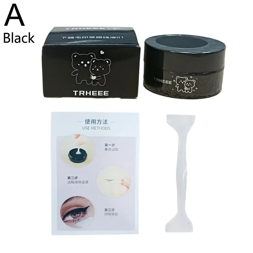 Double-Ended Eyeliner Stamp Set – Stencil & Inkpad Kit Eyeliner Stamp Kit Oasis Select Black