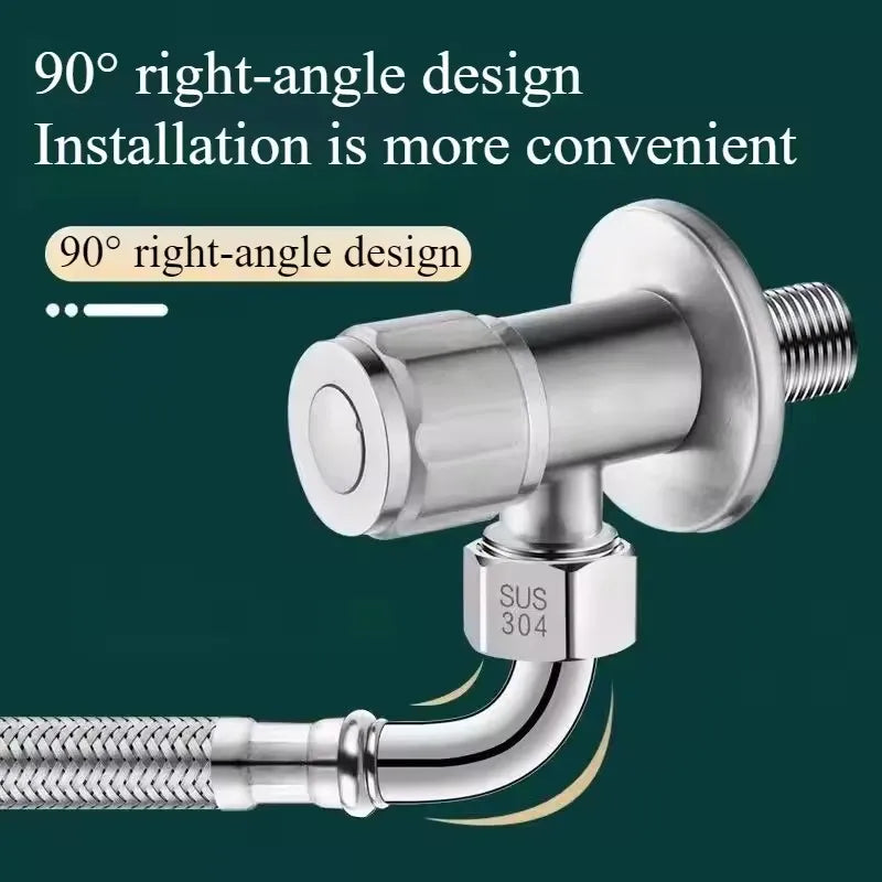 New 1pcs 20-200cm Stainless Steel Braided Flexible Hose Household Water Heater Toilet 90° Bend Pipe Elbow Water Inlet Pipe Oasis Select
