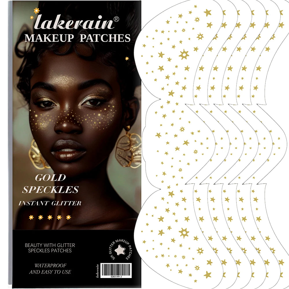 Glitter Skincare Freckles Face Tattoo 6 Sheets/box Sparkle Freckle Tattoo Stardust Speckle Makeup Patch, Face Tattoo for Women Oasis Select