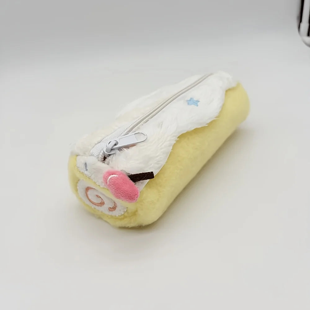 Plush Pencil Case, Cute Stationery Bag, Plush High-value Student Large Capacity Stationery Box Oasis Select YELLOW