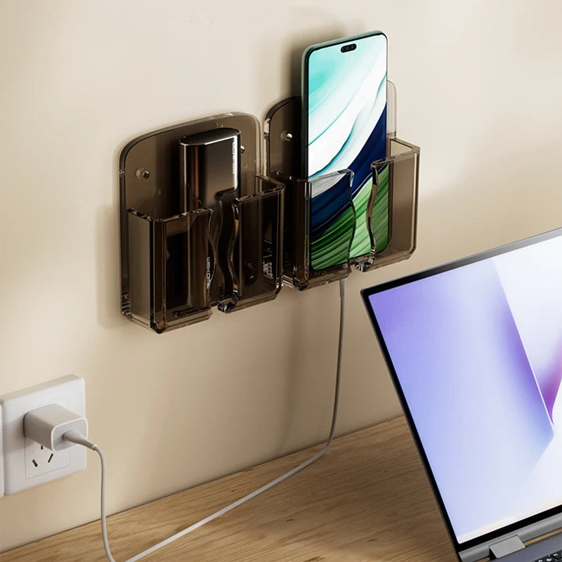 Mobile Phone Wall Holder Universal Cellphone Charge Storage Box Organizer TV Remote Control Hanging Stand Bracket Charging Dock Oasis Select