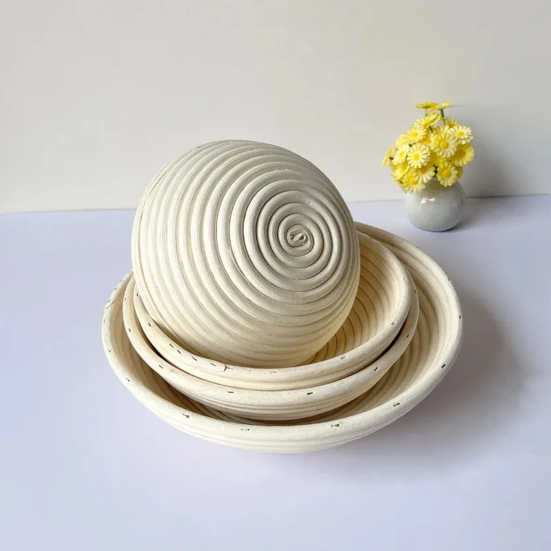 European Rattan Fermentation Bowl Woven Bread Proofing Basket Household Baking Tool for Dough Rising Use Oasis Select