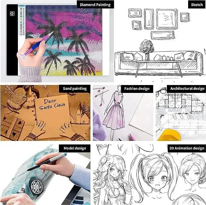 Transparent LED Light Pad for Drawing And Writing Ideal Copy Table for Artists And Students Anime Art Replication Tracing Tool Oasis Select