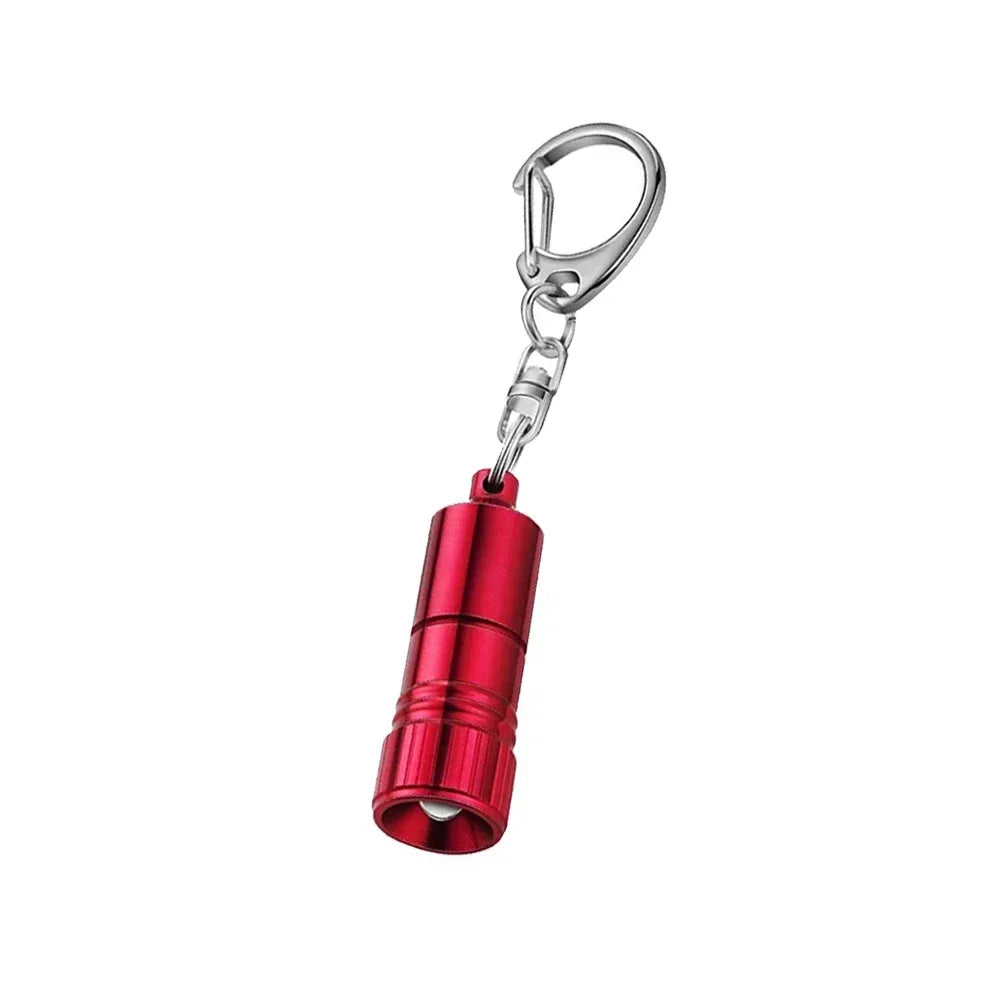 Mini LED Flashlight Pocket-sized Emergency Light Key Ring Flashlight Keychain Lights Small Torch with Button Battery Oasis Select Red