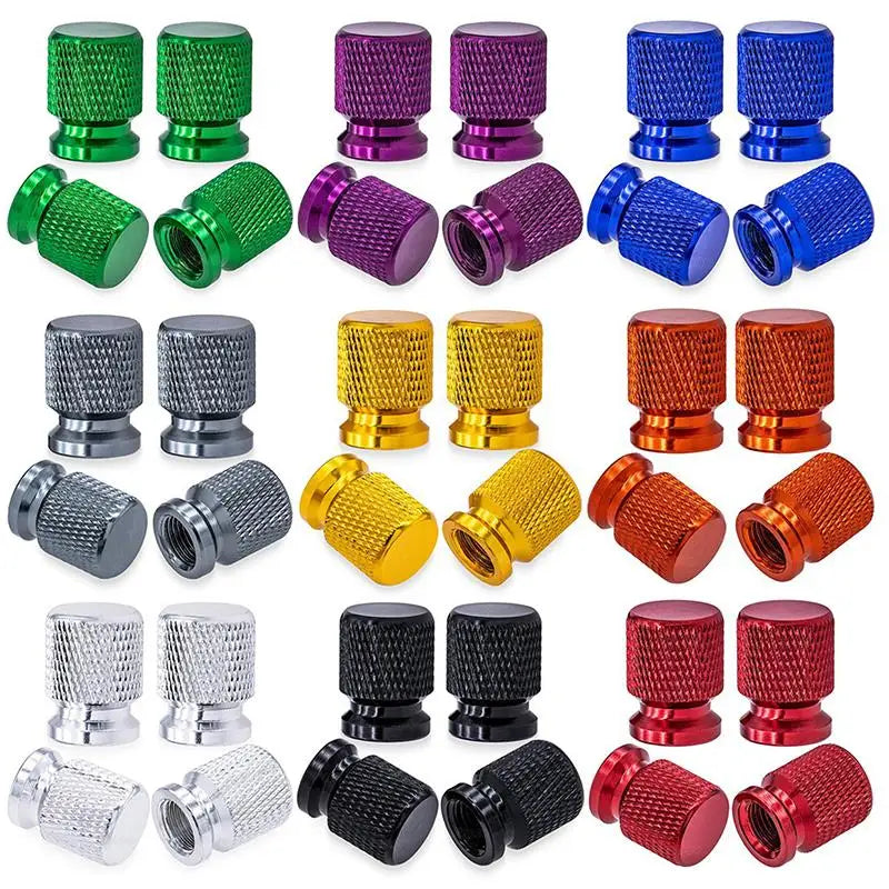 Tire Valve Stem Caps, Anodized Aluminum Wheel Valve Covers Accessories, Universal For Cars, SUVs, Bikes, Trucks And Motorcycles Oasis Select
