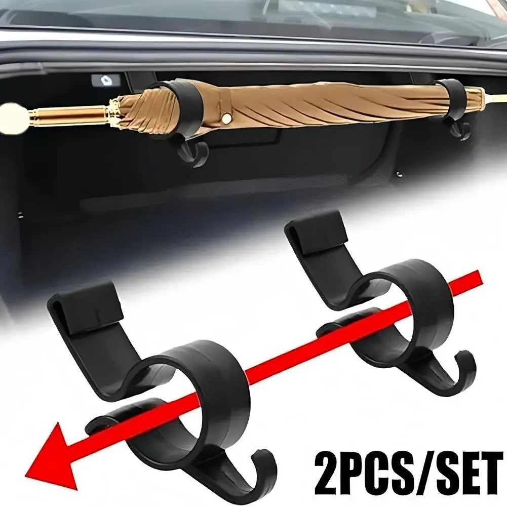 Car Trunk Umbrella Hook Holder & Bag Hanger Organizer 2-Pack