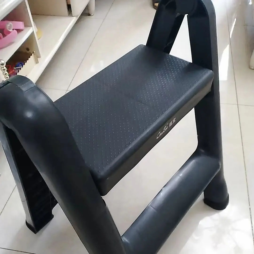 Plastic Folding Ladder,2 Step,Easy to Store for Household,Kitchen Bedroom Use,Shopping Mall,Stairs,Attic,Sturdy 200KG Oasis Select
