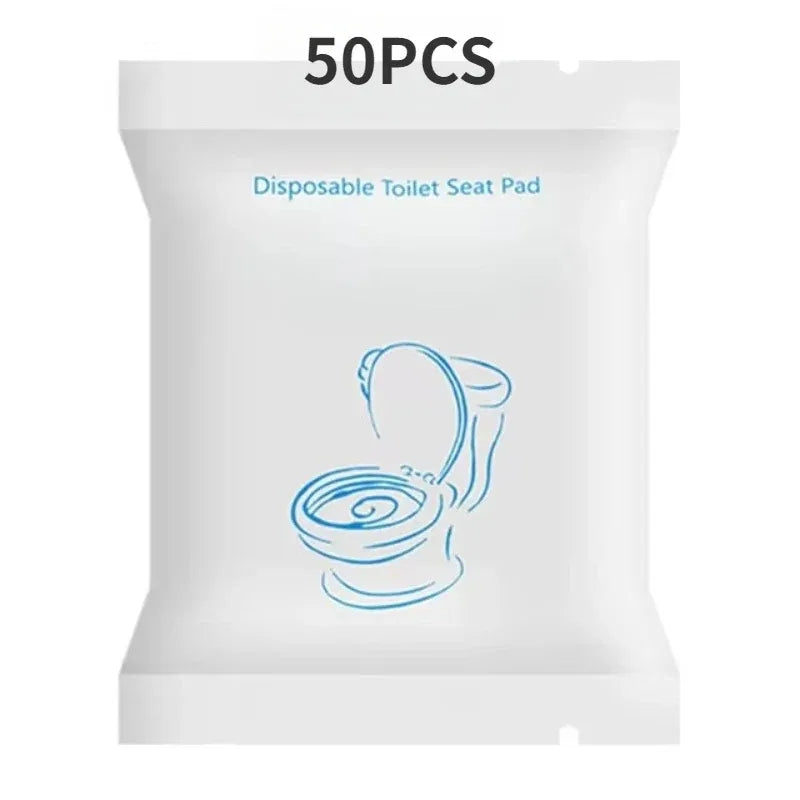 50/20/10pcs Portable Disposable Toilet Seat Cover Waterproof Non-woven Protective Cover Seat Cushion Travel Camp Hotel Bathroom Oasis Select MTD-50PCS