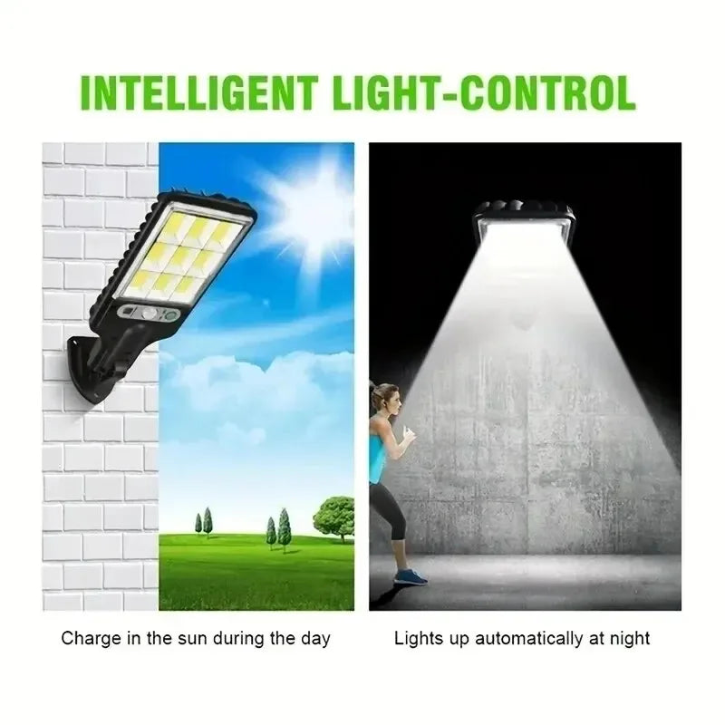 AmmToo COB Outdoor Solar Lights Motion Sensor Solar 3 Modes Waterproof Security Wall Lighting for Patio Garden Door Street Light Oasis Select