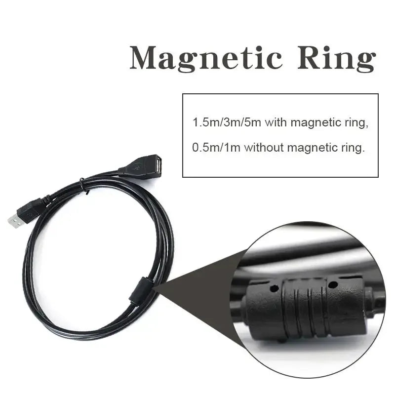 1-8pcs USB 2.0 Cable Extension Cable 0.6m/1m/1.5m Data Transmission Cable Display Projector High-Speed Data Extension Cable Oasis Select